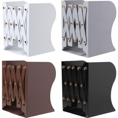 Extension Adjustable Metal Bookends Heavy Duty Book Desktop File Folder Retractable Stand Bookshelf Rack Holder