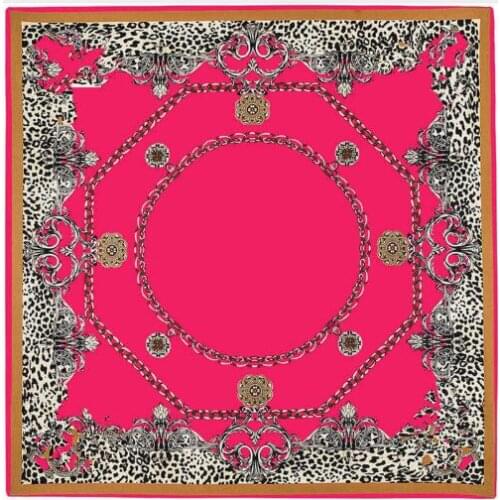 Luxury Brand Giant Scarf In 100% Silk Twill Silk Scarf For Women,Leopard Paisley Print Large 130cm Square Scarves Female Hijab