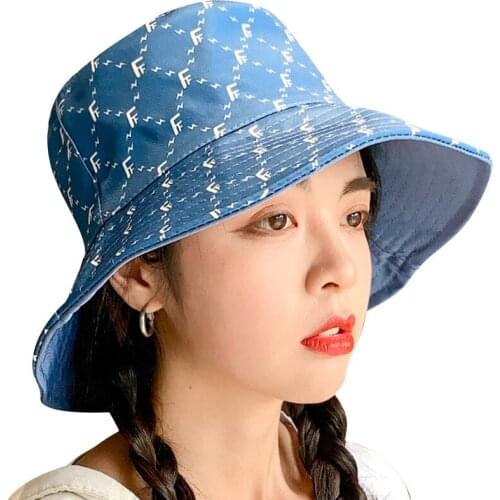 Packable Sun Hat Cap Double Side Wear Reversible Bucket Beach Visor Hat Cap Outdoor Travel Wide Brim UPF 50+ Sun Protective