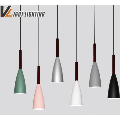 Nordic modern Minimalist Three-headed Restaurant Chandeliers LOFT Retro Creative solid Wood LED chandeliers