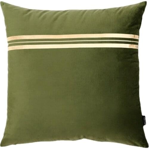 Modern Luxury Pure Velvet Gilded Square 45X45CM Hotel Sofa Back Waist Pillow Cushion Pillowcase