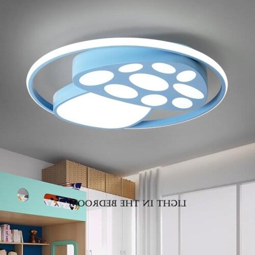LED childrens room ceiling lamp Creative game room boy girl bedroom colorful lamp warm simple modern iron mushroom light