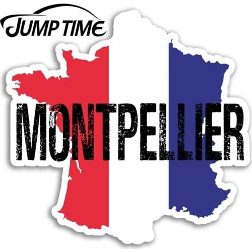 Jump Time for Montpellier France Vinyl Stickers Flag Sticker Laptop Luggage Decal Window Tank Waterproof Car Decoration