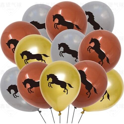 5pcs Horse Racing Ballons Animal Theme Party Decoration Helium Foil Air Balloon Baby Shower Favors Birthday Parties Supplies
