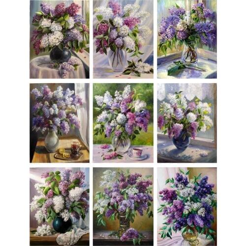 Embroidery Counted Cross Stitch Kits Needlework - Crafts 14 ct DMC Color DIY Arts Handmade Decor - Lilac Collection 2