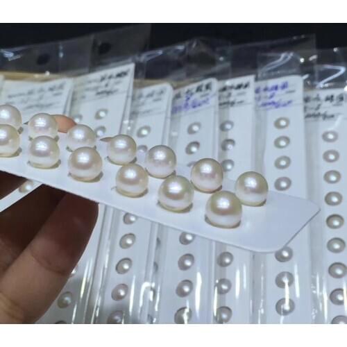 Factory wholesale Cultured pearl 7mm AAA quality natural freshwater pearl white pink purple half drilled round pearl for jewelry