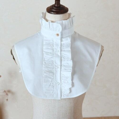 Female White Fake Collar Stand Woman Removable Half Shirt Detachable Collar Blouse Tops Autumn Flase Collar Neckwear