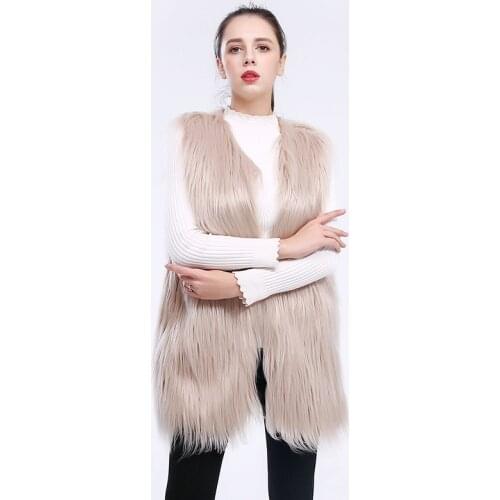 11 Colors Faux Fur Waistcoat Women Elegant Fashion O-Neck Loose Casual Fake Fur Coats Autumn Winter Solid Warm Thick Furry Vest