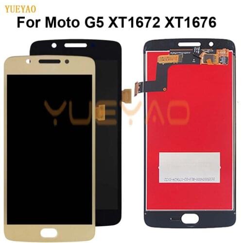 LCD For Motorola Moto G5 LCD Display Touch Screen Digitizer Assembly With Frame Replacement For Moto G5 XT1672 XT1676 Display
