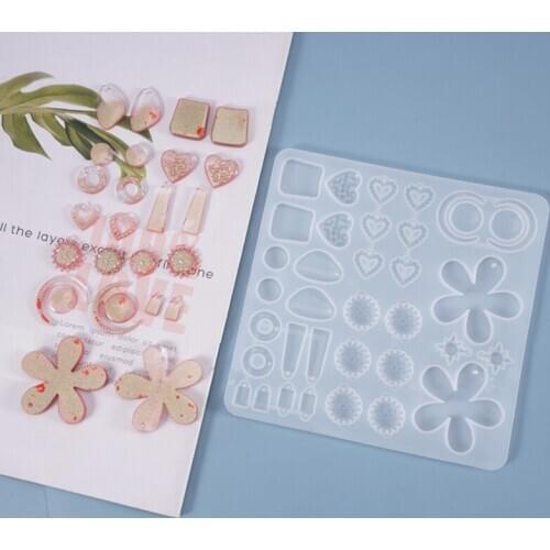 1Pc Earrings Danglers Casting Silicone Mould Crystal Epoxy Resin Mold DIY Crafts Jewelry Ear Pendants Making Tools