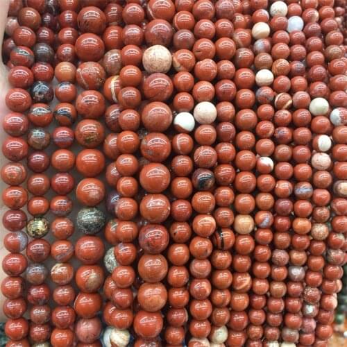 100% Natural Minerals Stone Polish Blood Red Brecciated Jasper Beads for Jewelry Making DIY Bracelet Necklace 6/8/10MM Gemstone