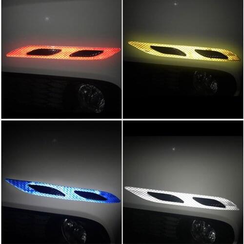 2PCS Car Bumper Protector Trim Strips Carbon Fiber Reflective Sticker Motorcycle Warning Tape Anti Scratch Bar Reflector Decal