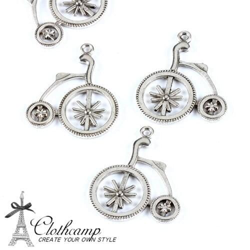 30pcs 27x32mm Antiqued Tibetan Silver Plated Vintage Alloy Bicycle Jewelry Charms Pendants drop diy Findings-(HAB-251)
