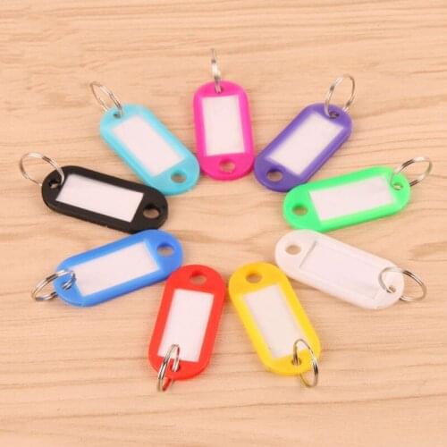 30Pcs Plastic Keychain Key Fobs Luggage Id Label Name Cards Tags With Split Ring For Baggage Key Chains Key Rings U3
