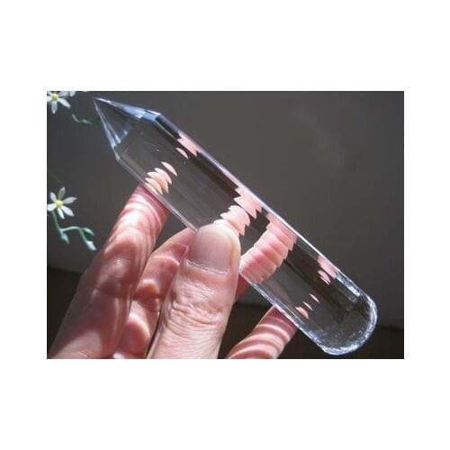 A**165g Natural Vogel Style Clear Quartz Crystal 24 sided Wand Superb