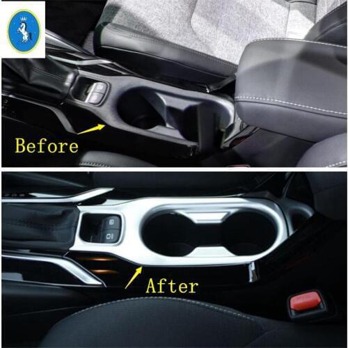 Yimaautotrims Auto Accessory Front Water Cup Holder / Electronic Hand Brake Park Cover Trim Fit For Toyota Corolla 2019 2020 ABS