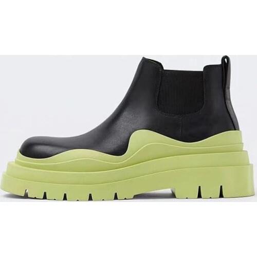 2021 Fashion Autumn British Style Chelsea Boots Thick Bottom Ankle Boots for Women Brand Designer Chunky Platform Boots Women