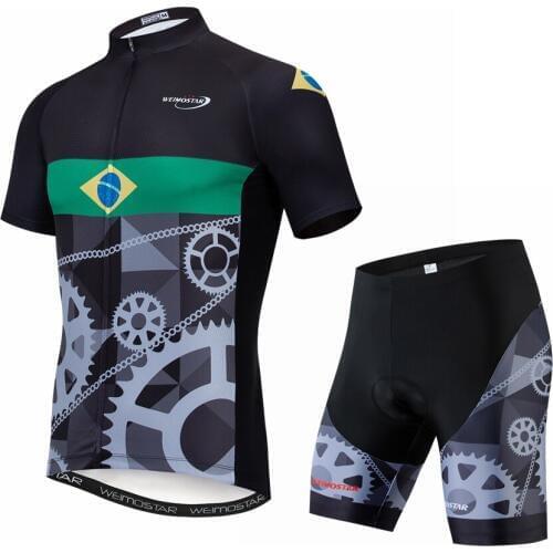 Brazil 2019 Men Cycling Jerseys Summer Short Sleeve Set Pro Maillot shorts Bicycle Clothes uniform Sportwear Shirt Clothing Suit