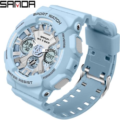 SANDA New S Shock Fashion Mens Sports Watch Luxury Quartz Digital Watch Multi-Function Military Watch Mens Relogio Masculino