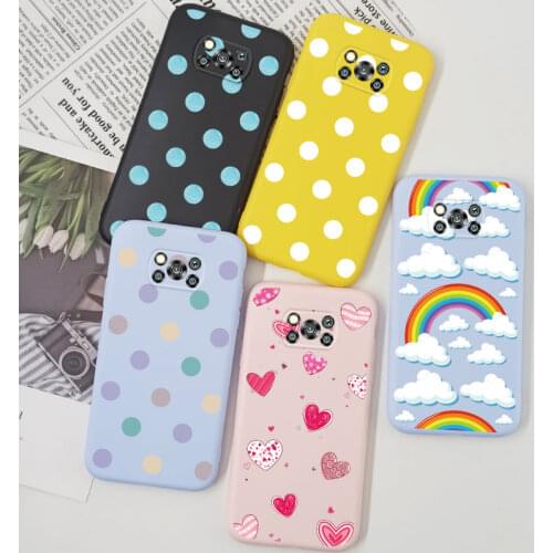 Dot Color Case For Xiaomi Poco X3 Case Silicone TPU Cover Back Protector For Poco X3 Pro Funda Soft Poco X 3 NFC Coque Matte