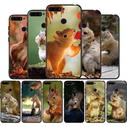 Chipmunk black Silicone Phone Case For Huawei honor 30 20 Pro 8 8X 9 10 20 Lite Mate 10 20 30 Lite Pro cover