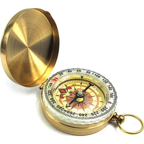 H920 Pure copper directional multi-function compass / pocket watch map luminous gold-plated compass outdoor equipment