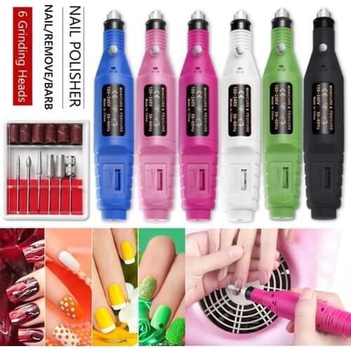 Mini Electric Manicure Implement Nail Pen Type Polisher USB Cable Nail Manicure Grinder File Polishing Machine