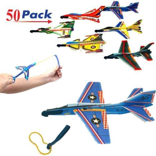 Fre ship 50x DIY epp foam hand shot throw flying gliders planes children kids party toys games favors bag pinata stock fillers