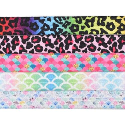 HSDELASTIC Foe 5/8 inch Heat transfer printed scale Series on fold over elastic 50Yards/Roll