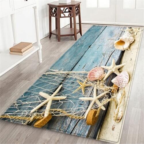 Bath Mat 60X180 CM Seascape Print Carpet Hallway Doormat Anti - Slip Carpet Absorb Water Kitchen Mat