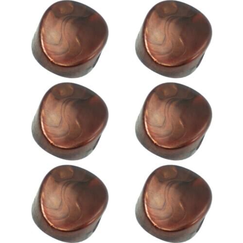 6 Pcs Coffee Guitar Tuning Pegs Buttons Machine Heads Knobs with Screws Kit for Acoustic Electric Guitars with Screws