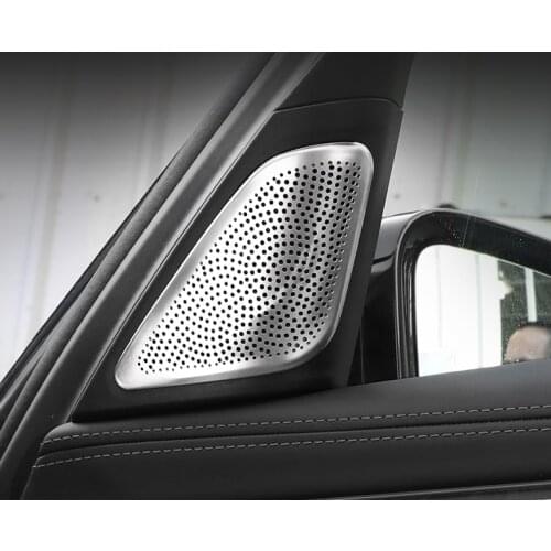 For BMW 7 Series G11 G12 16-19 Stainless Black Front Door A-Pillar Speaker Cover Trim