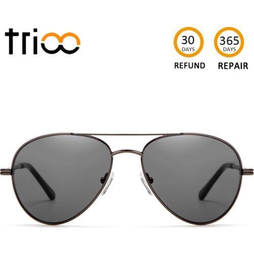TRIOO Prescription Sunglasses Men UV400 Myopia Optical Sun Glasses Black Lens Male Glasses Minus Graduate Diopter Eyeglasses