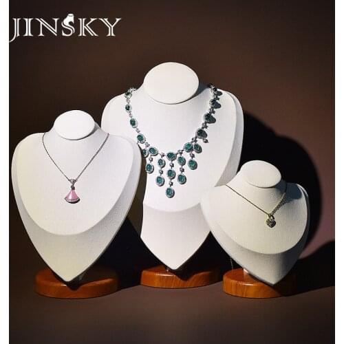 Solid wood jewelry props necklace display stand portrait model neck pendant display stand window display stand