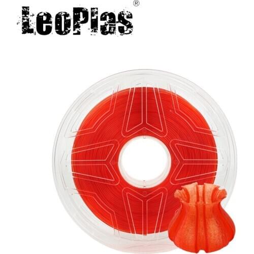 LeoPlas 1kg 1.75mm Transparent Translucent Clear Red PLA Filament For 3D Printer Consumable Printing Supply Plastic Material