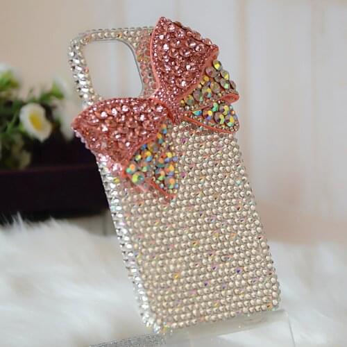 Luxury Bling Crystal Diamond Big Bowknot Flower Chain Case Cover For Samsung Galaxy M51 M31S A12/32/42/52/72/22/82 A02S A02 M02