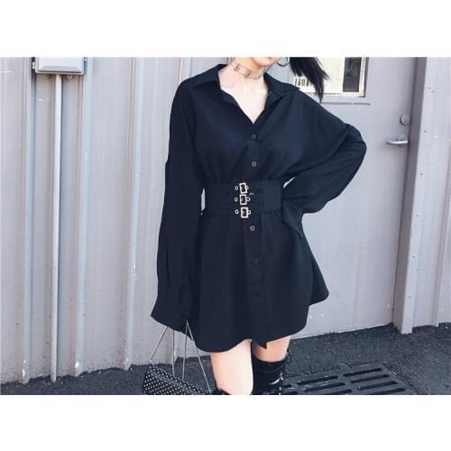 Ruibbit New Arrival Spring Autumn Punk Gothic Black Dress Fashion Long Sleeve Female Sexy Slim Dresses