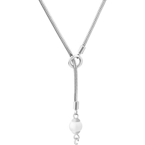 Runda 2020 Stainless Steel Anchor Charms Pendant for Women Fashion White Pearl Necklace Chains Jewelry
