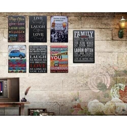 Family Poster Live Simply,Laugh Often,Love Deeply Vintage Tin Sign