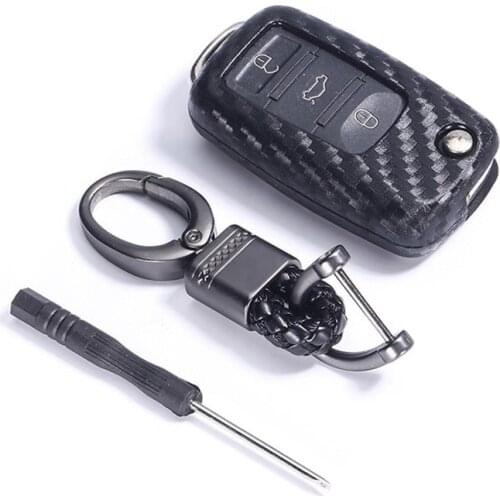 Carbon Fiber silicone Car Key Cover Case Protective Shell for VW Golf Bora Jetta POLO GOLF Tiguan Passat Skoda Octavia A5 MK6