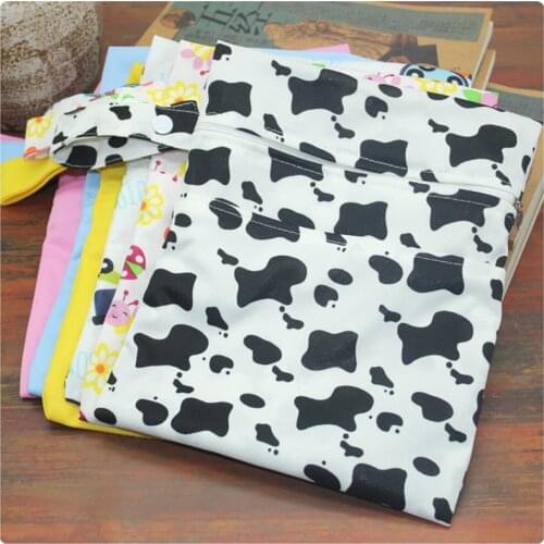 Babies Diaper Bags Double Zippered Wet Dry Bag Reusable Diaper Cover for Portable Hang Travel 7 Colors Storage Bags 20x25cm