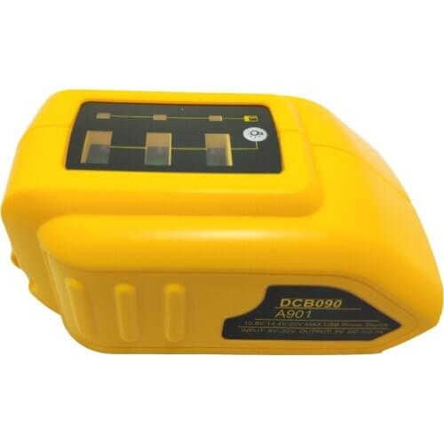 USB Power Source for Dewalt DCB090 14.4V 12V/20V Max Cordless Power Tool Lithium Ion Battery USB Converter Adapter Power Supply
