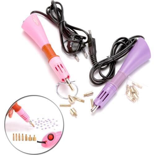 Hot Sale Fast Heated Hotfix Rhinestone Applicator Purple/Pink Hot fix Applicator Iron-on Wand Heat-fix Tool Wand Gun Garment DIY
