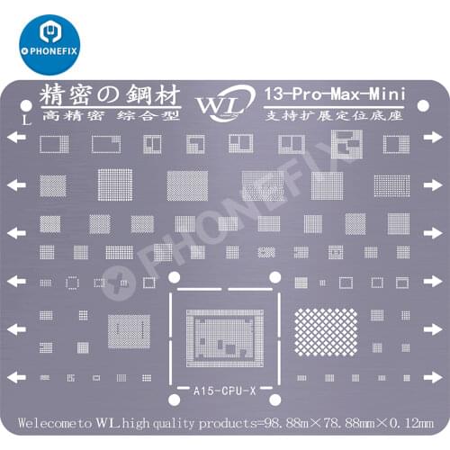 WL BGA Reballing Stencil for iP 11 11Pro 12 Pro Max 6 7 7P 8 8P X XS MAX XR IC Chip Tin Planting Soldering Net BGA Repair Tool