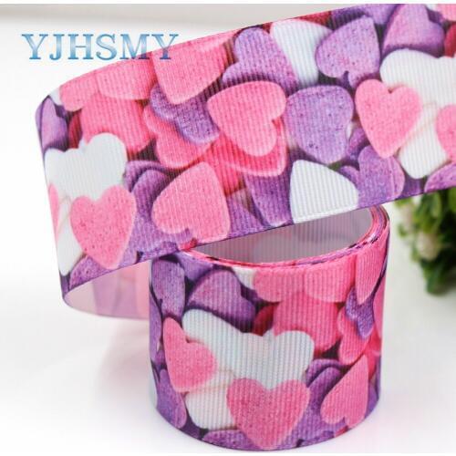 YJHSMY G-18716-617,10 yards 38 mm Cartoon Ribbons Thermal transfer Printed grosgrain Wedding Accessories DIY handmade material
