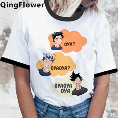 Oya Oya Oya Haikyuu Kuroo Karasuno Fly High top tees female streetwear vintage harajuku kawaii 2021 t shirt couple clothes