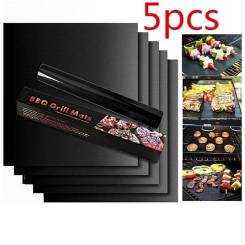 1/5/10pcs BBQ Grill Mat Barbecue Baking Non-stick Pad Reusable Cooking Plate PTFE Outdoor Picnic Party Grilling Mat Tool 40*33cm
