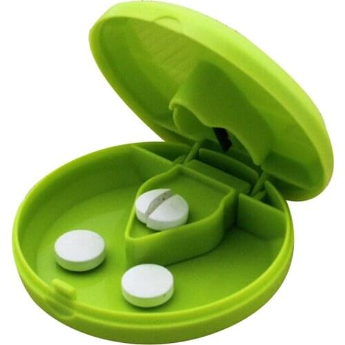 1pc Pill Tablet Pill Cutter Divider PP Material Portable Organizer For Medicine Splitter Hold Storage Box