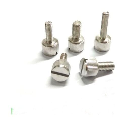10pcs M4 M5 Slotted Screws Flat Hand knurled Bolts Twist Steel bolt screw 6mm-16mm Length