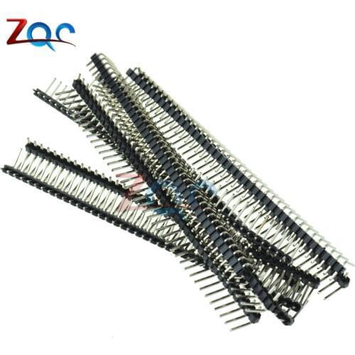 10PCS Pitch 2.54mm 40 Pin Single Row Right Angle Male Pin Header Strip Connector